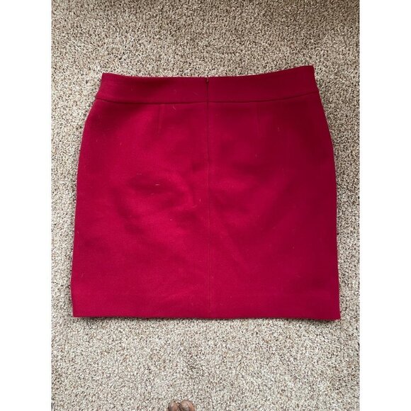 White House Black Market Asymmetrical Wool Mini Skirt  Size 14 Red - Picture 6 of 9